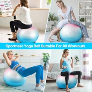 Sportneer Extra Thick Exercise Ball - 25.6''Yoga Ball with Quick Pump - Anti-Burst and Slip Resistant Fitness Ball Chair for Pregnancy and Physical Therapy