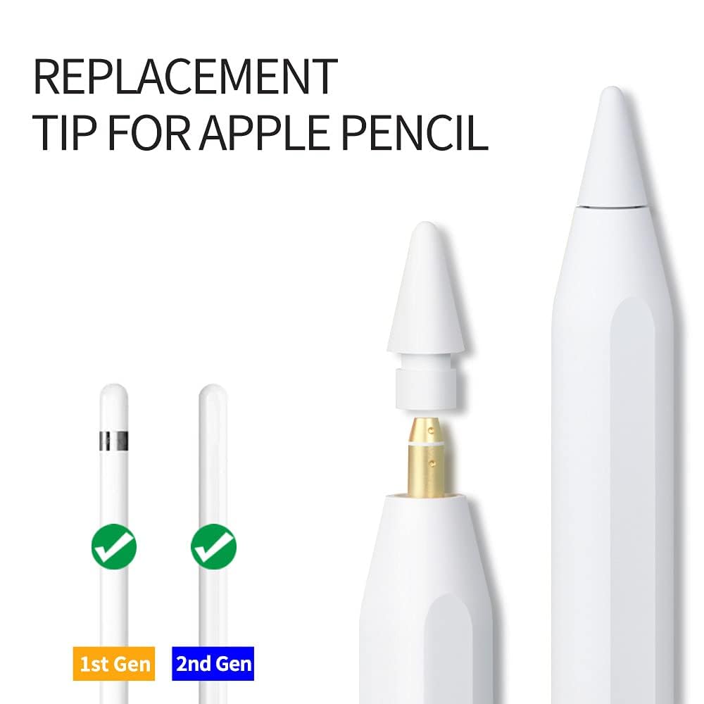 Tips Compatible with Apple Pencil Replacement Nib 1st & 2nd Generation Tips and iPad Pro iPencil (4 Pack)