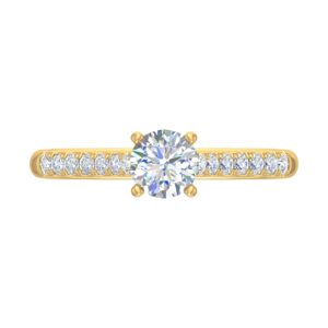 1/2 Carat Prong Set Solitaire Diamond Engagement Ring Band in 14K Yellow Gold (Ring Size 7)