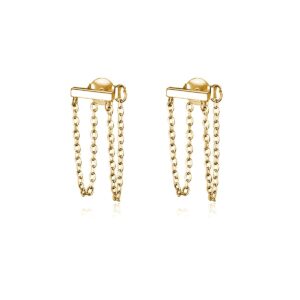 reffeer solid 925 sterling silver bar tassel chain drop earrings for women bar drop earrings studs minimalist (b-18k gold)