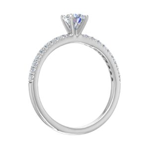 1/2 Carat Prong Set Solitaire Diamond Engagement Ring Band in 14K White Gold (Ring Size 7)