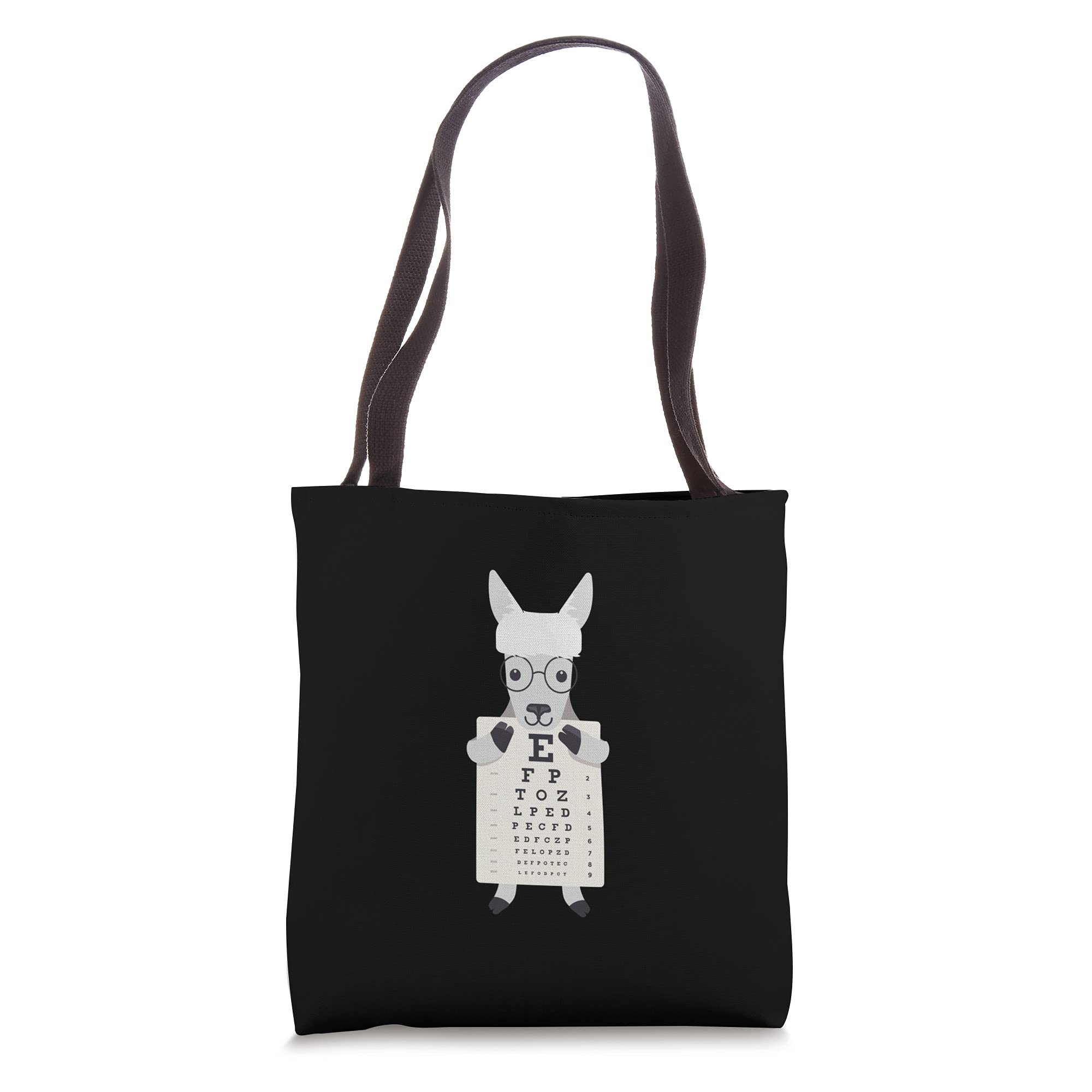 Llama Holding Eye Chart Vision Doctor Tote Bag