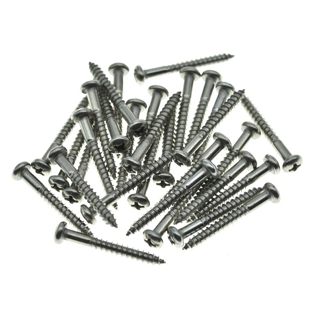 Dopro 30-Pack Stainless Steel Phillips Head Vintage-Style Guitar Tremolo Bridge Mounting Screws for Vintage FD Strat/Stratocaster