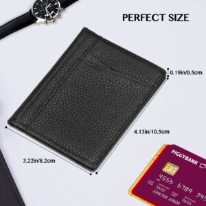 Unaone Slim Minimalist Wallet - Premium Leather RFID Blocking Front Pocket Wallets with 8 Card Slots and 2 ID Window, Black