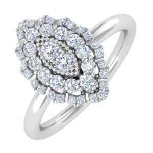 finerock 1/3 carat diamond marquise-shaped ring in 10k white gold (ring size 7)