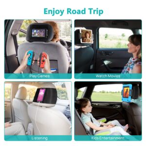 Abemala Headrest Tablet Holder, iPad Holder for Car Back Seat, Car Holder Mount for Tablet, iPhone, Fire HD and All 4.7"-12.9" Devices, Toddler Travel Essential, 360° Rotatable iPad Headrest Mount