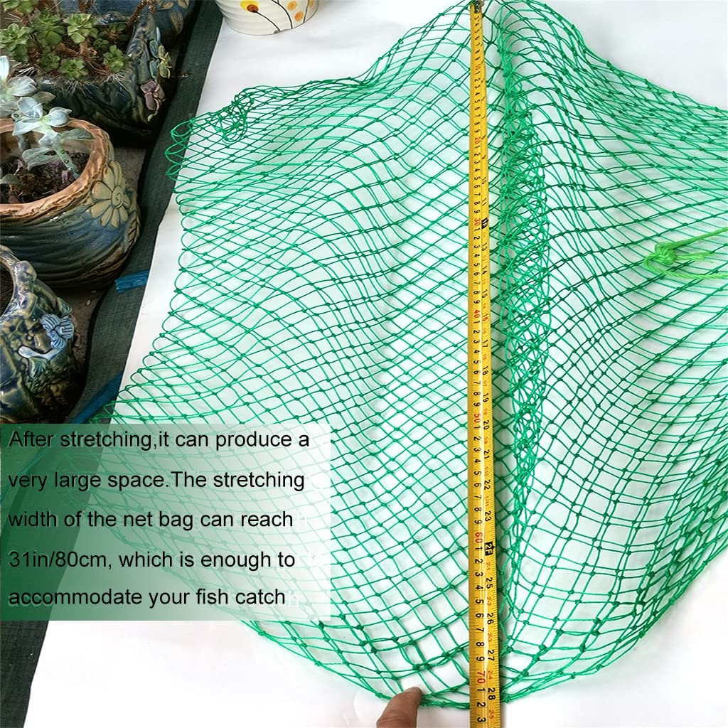 JZTang Fishing Net Bag Foldable Fishing Keep Net Diving Bag 4/5 Inch Mesh 35 Inch Length Fishing Net