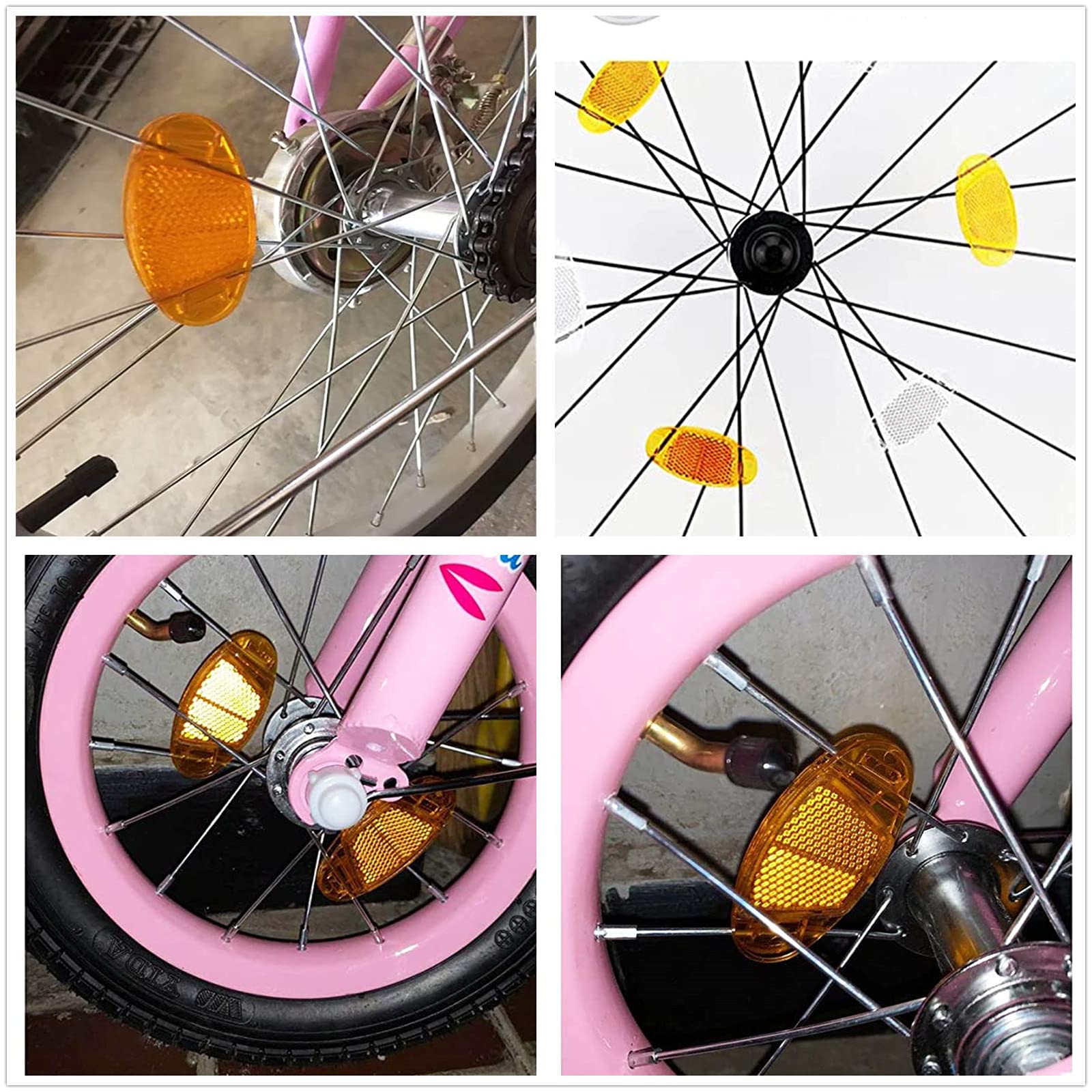 UoYu 8 pcs Oval Reflector Bicycle Spoke Bicycle Wheel Mountain Bike Accessories Signage Decoration Safe Warning Blue