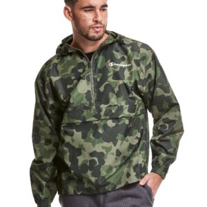 Champion Mens Stadium Packable Jacket, XXL, Camo