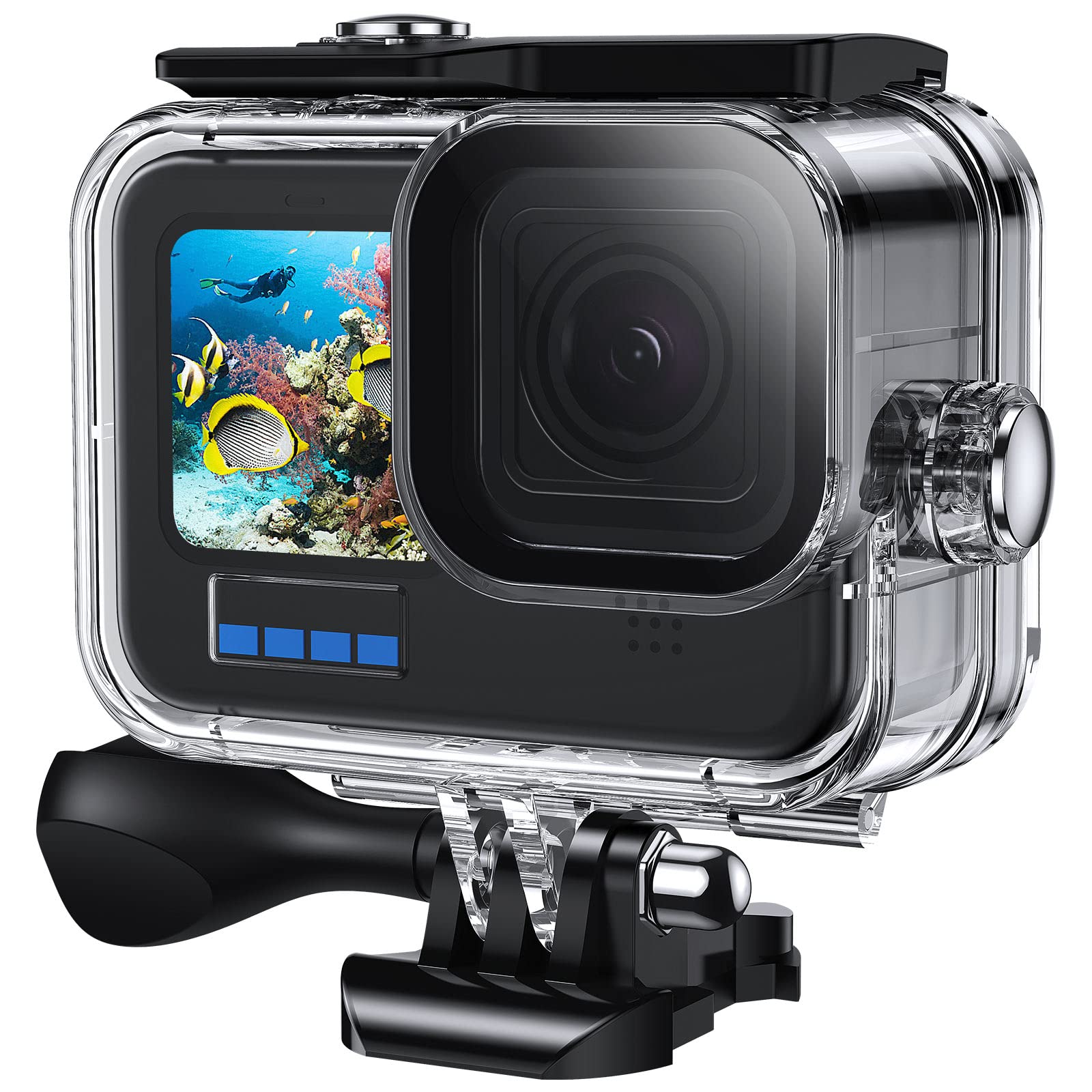 60M Waterproof Case, 196FT Underwater Protective Housing Case for Hero11 Hero10 Hero9 Black, with Quick Release Mount and Thumbscrew