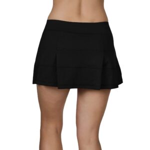 SOFIBELLA UV Colors 13in Womens Tennis Skirt - Black/S