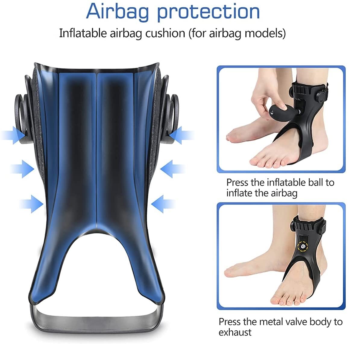 GFBHD Foot Drop orthosis Drop Foot Brace Orthosis Ankle Support Drop Orthosis Rehabilitation Use After Ankle Injury and Fracture (Color : Left Foot, Size : L)