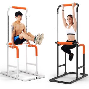 KDFJ Pull Up Station, Power Tower Trainer, Home Gym Indoor Pull Up Bar Horizontal Bars Multifunction Sport Fitness Equipment Workout-White