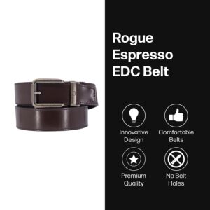 Nexbelt Men's Belt, Rogue CCW Espresso Leather Gun Tactical Ratchet Rich Brown Belt for Concealed Carry