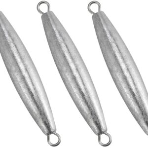 dr.fish 5 pack trolling sinker inline lead fishing weight vertical lead double ring fishing sinker bottom fishing freshwater 2 oz