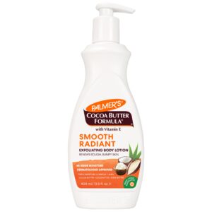 Palmer's Cocoa Butter Formula Retexture & Renew Exfoliating Body Lotion for Rough & Bumpy Skin, Triple Action Moisturizers + AHAs, Pump Bottle, 13.5 Ounce