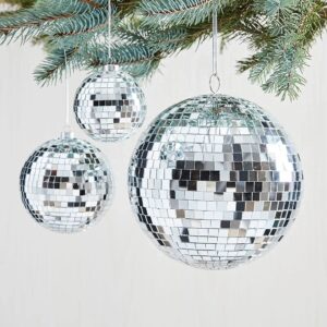 Viet 8 Inch Mirror Disco Ball Great for Stage Lighting Effect or as a Room decor. (Silver)