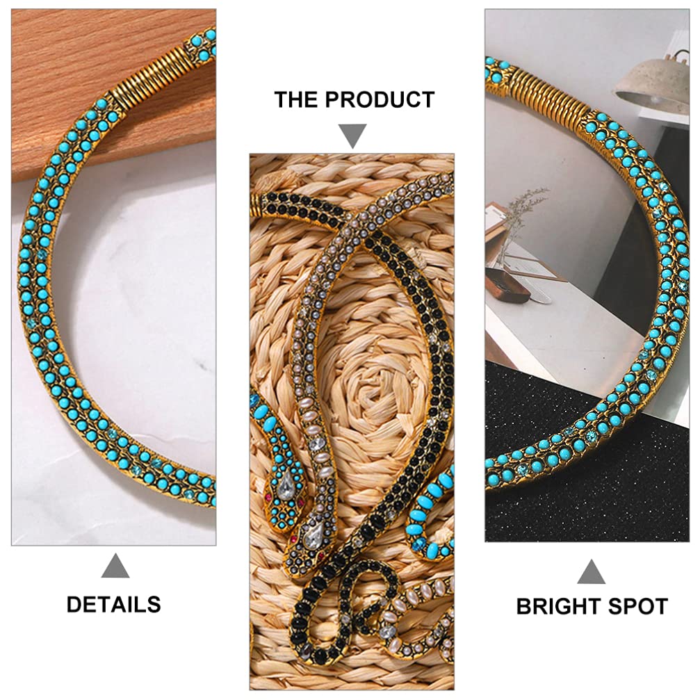 Vintage Snake Necklace Single Layered Turquoise Choker Necklaces Pendant Chain Necklace Summer Beach Accessories Party Favor Gifts 42x1.7cm