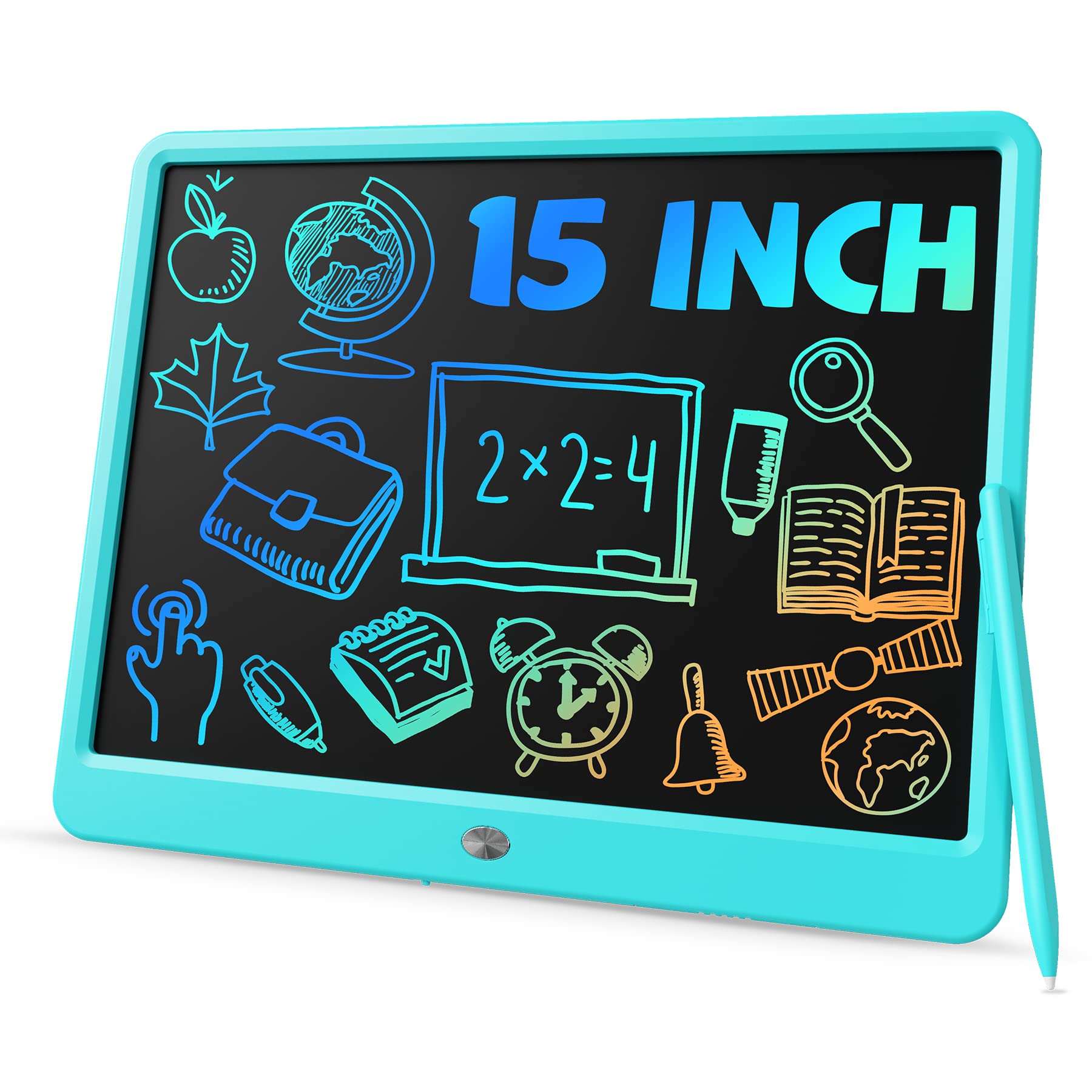 TEKFUN 15inch LCD Writing Tablet Teen Boy Girl Gifts Ideas, Easter Birthday Gifts for Kids, Drawing Board Educational Toys for 6 4 5 3 Year Old Boys, Homeschool and Office Message Memo Board (Blue)