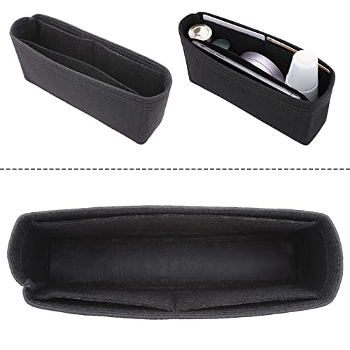 OAikor Felt Mini Purse Organizer Insert for GG Marmont Matelasse Shoulder Bag/MK Jet Set Large Saffiano Handbag Organizer Tote Liner/MJ Snapshot Pouch/TB Mini Miller Inner Bag and More (Mini, Black)