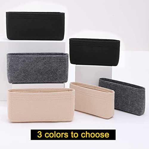 OAikor Felt Mini Purse Organizer Insert for GG Marmont Matelasse Shoulder Bag/MK Jet Set Large Saffiano Handbag Organizer Tote Liner/MJ Snapshot Pouch/TB Mini Miller Inner Bag and More (Mini, Black)