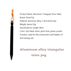 10Pcs 18cm Outdoor Triangle Nail Aluminum Alloy Awning Pegs Tent Stake Nail