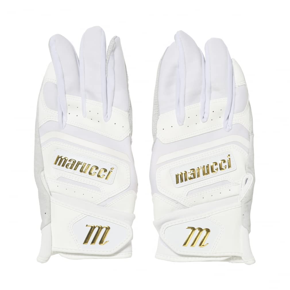 Marucci 2021 PITTARDS Reserve Adult Batting Gloves, White, Adult Medium