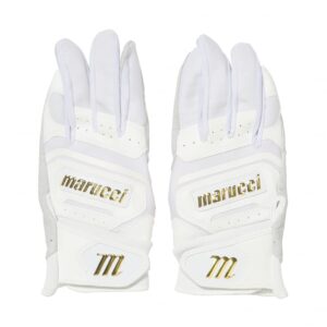 marucci mens mbgptrsv2-w-al batting glove, white, adult large us