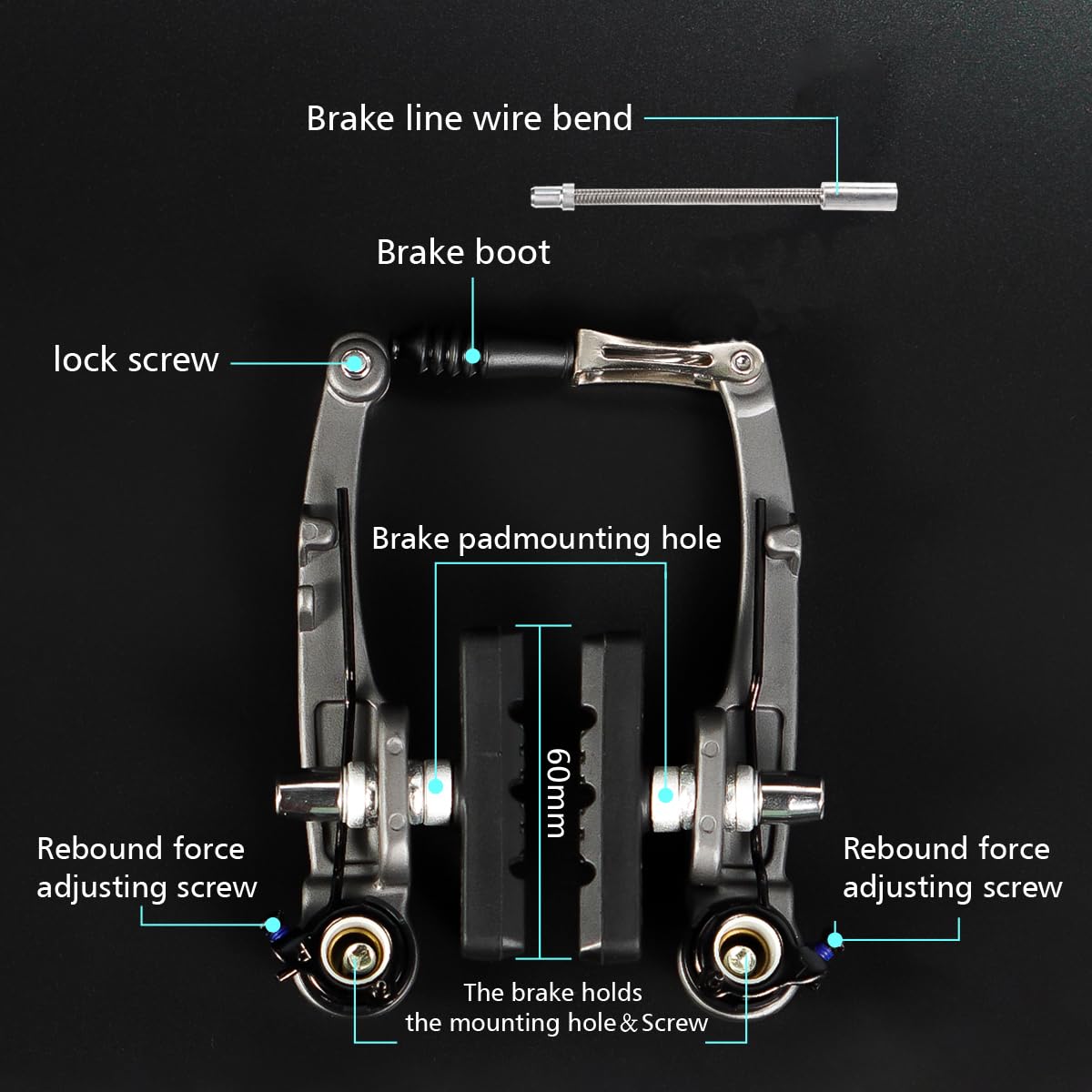 Chooee Linear Mountain Bike V-Brake Set Front and Rear Bicycle V Brakes CHVB001 1 Pair