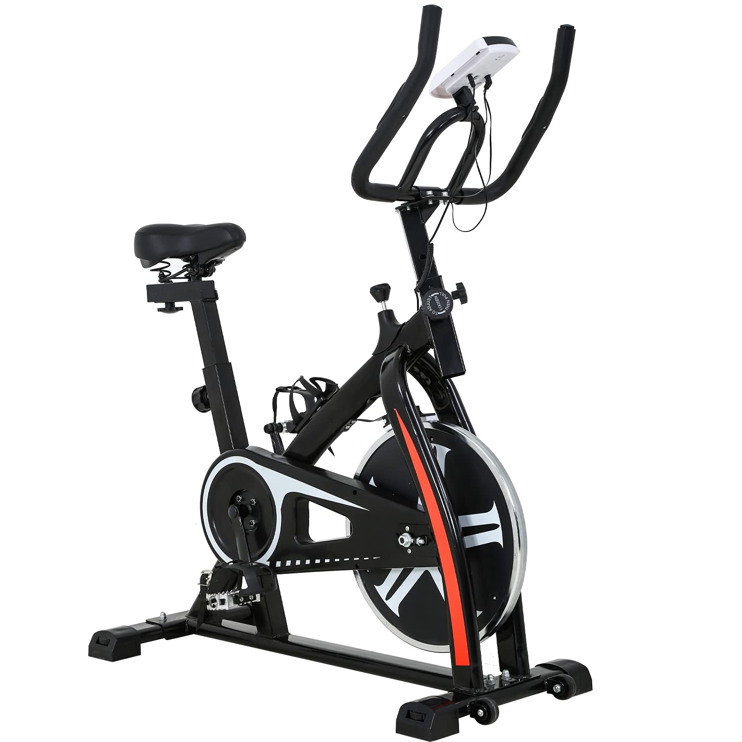 Exercise Bike Recumbent Cycling Bike Indoor Cycle Stationary Workout Equipment with Multi-Speed Adjustment of Resistance and Pulse LCD Display for Home Office