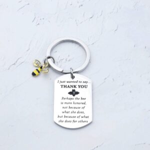 Honey Bee Keychain Perhaps the Bee Is More Honored Not Because of What She Does Keychain Honey for Women Men (Bee Keychain S)