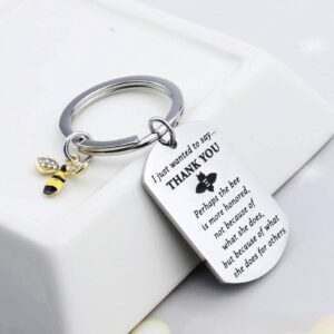 Honey Bee Keychain Perhaps the Bee Is More Honored Not Because of What She Does Keychain Honey for Women Men (Bee Keychain S)