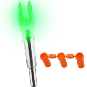 Ellen Archery 6PCS New X Lighted Nock Universal LED S Nock Fit Arrows .204 .233 .244 .246 Inside Diameter Automatically Bowstring Screwdriver Included (Green)