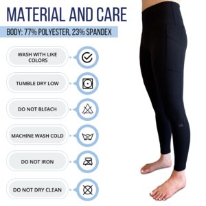 SB SOX Women's High Waisted Yoga Pants/Leggings with Pockets (7/8 Length) (Black, Large)