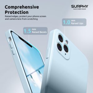 SURPHY Design for iPhone 11 Pro Max Case with Camera Protection, Straight Edge Design Liquid Silicone Slim Case, Cloud Blue