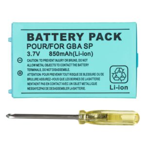 HANTOLK GBA SP 850mAh Rechargeable Lithium-ion Battery with Tool Pack Kit Compatible for Nintendo Gameboy Advance SP Battery