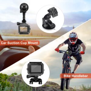 52 in 1 Accessories Kit, Waterproof Case + 3 Filters + Chest/Head/Wrist Strap+ Bike/Backpack Clip + Floating Grip + Rubber Case