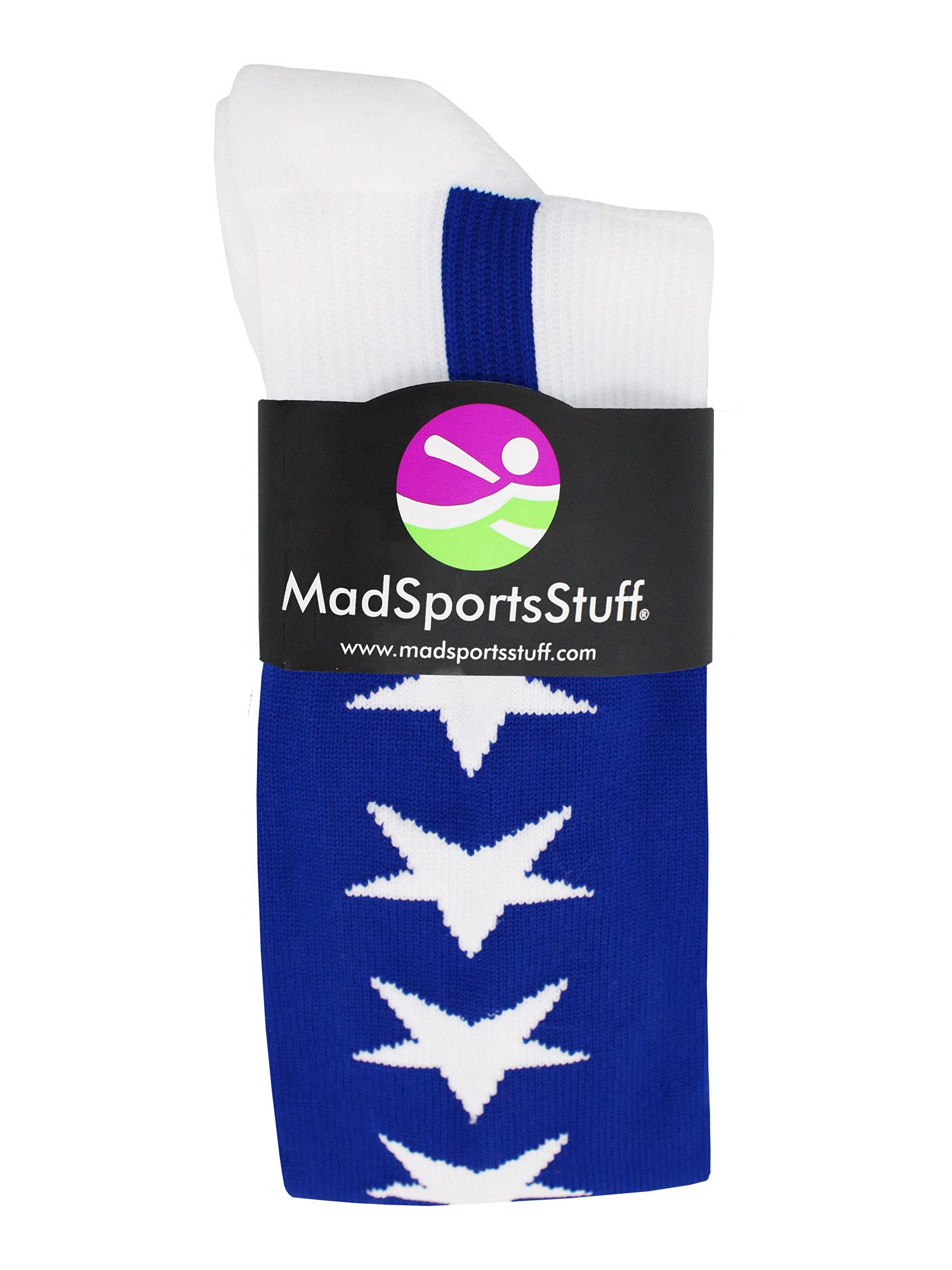 MadSportsStuff USA Flag Baseball Stirrup Socks (Royal/Red/White, Small)