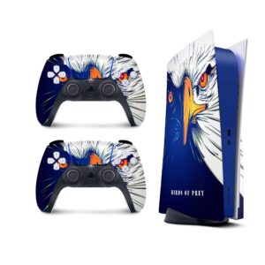 ps5 eagle skin for playstation 5 console and 2 controllers, skin vinyl 3m decal stickers full wrap cover (disk edition)