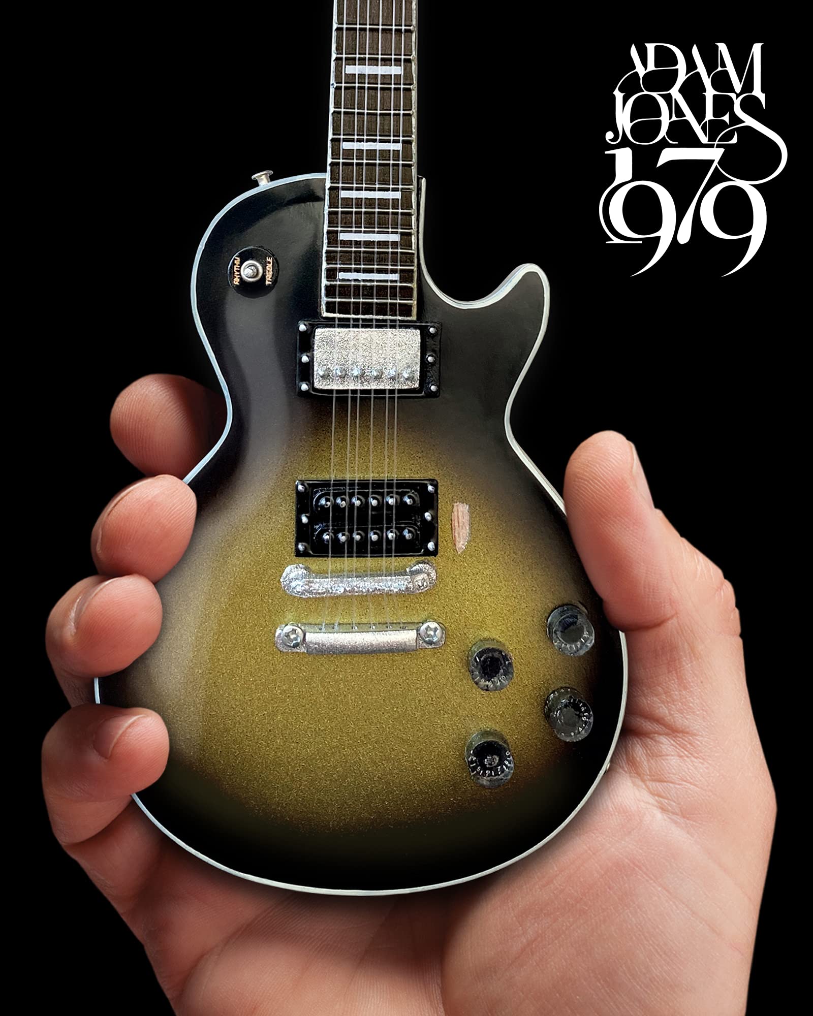 AXE HEAVEN Adam Jones Les Paul Custom Silverburst Mini Guitar 1:4 Scale Replica