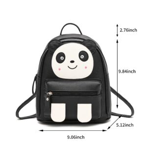 MOKANEY Panda Backpack Purse for Teen Girls Women Cute Animal Panda Mini Bag Leather Backpacks for School