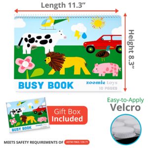 Made in USA - Busy Book for Toddler Toys - Preschool Learning Tools - Kids Books with Toddler Learning Activities - Busy Board for Toddlers - Activities for Kids (10 Pages)