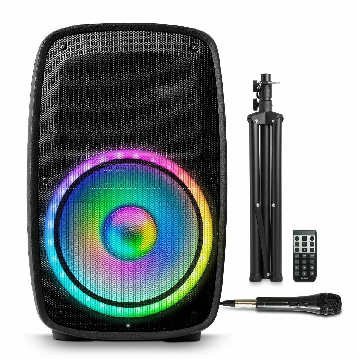 Ion Audio Total PA Glow MAX - Bluetooth Speaker, PA System with Microphone Stand & Party Lights (Renewed)