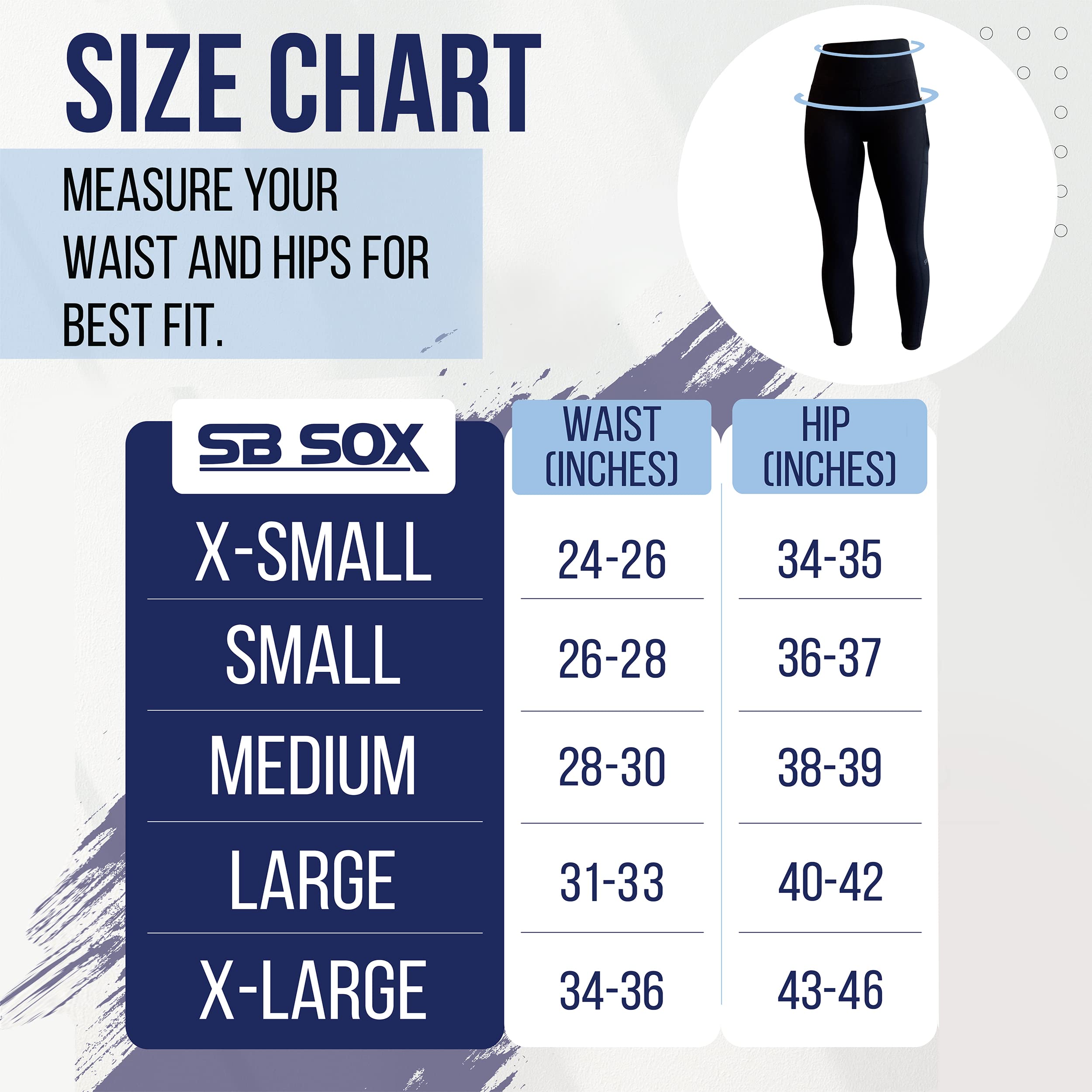 SB SOX Women's High Waisted Yoga Pants/Leggings with Pockets (7/8 Length) (Black, Large)