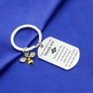 Honey Bee Keychain Perhaps the Bee Is More Honored Not Because of What She Does Keychain Honey for Women Men (Bee Keychain S)