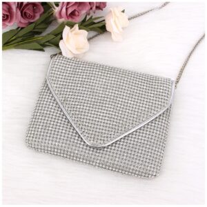 Naimo Bling Crystal Rhinestone Crossbody Bag Diamond Evening Clutch Envelope Handbag Cell Phone Purse for Party Prom