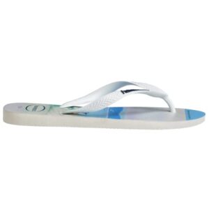 Havaianas Men's Hype Flip Flop Sandal, White/White/Navy Blue, 13