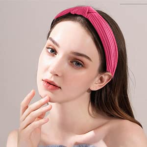 Fishinsea 10 Pack Knotted Wide Headbands for Women Cute Fashion Head Wrap in Solid Color Non-slip Hair Accessories for Daily Festival Presents