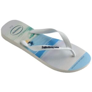 Havaianas Men's Hype Flip Flop Sandal, White/White/Navy Blue, 13