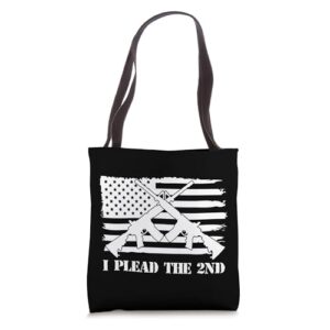 I Plead The 2nd Amendment Flag USA American Pro Gun Rights Tote Bag